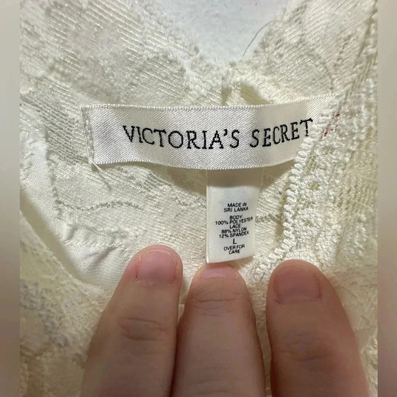 Vintage Victoria’s Secret White lace and satin slip dress wedding bridal size L - Picture 3 of 6